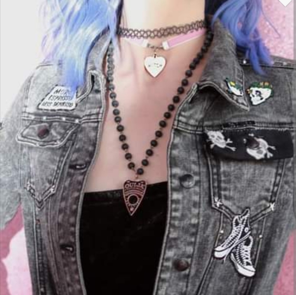 SOLD! DEATH BY COFFEE! Caffine lovers custom vintage acid washed denim jacket!!! - Picture 8 of 11